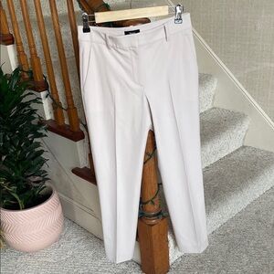 Theory Cream Tailored Wool Blend Tecca Straight Leg Full Length Pant Trousers